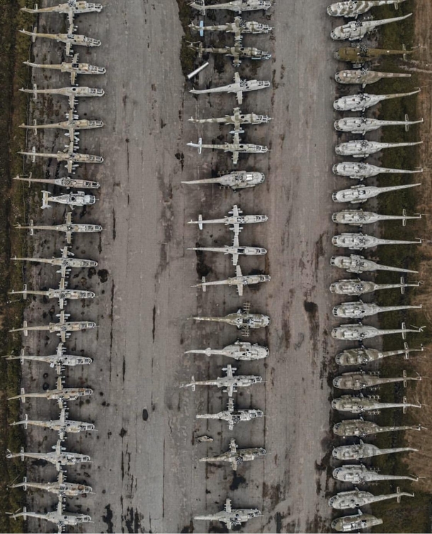 Rusting helicopters somewhere in Russia