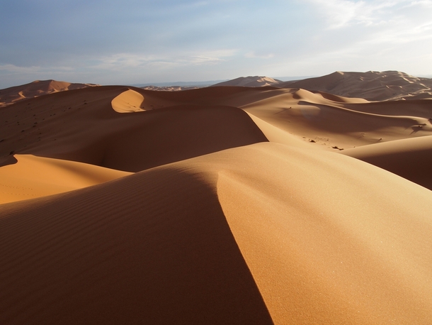 Saharan sands near Merzouga Morocco 