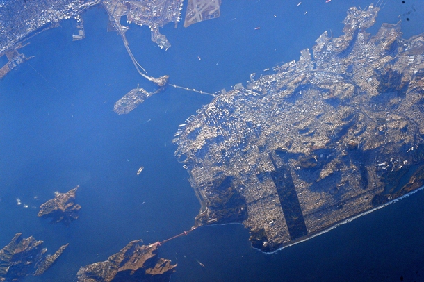 San Francisco as seen from the International Space Station via Astronaut Scott Kelly