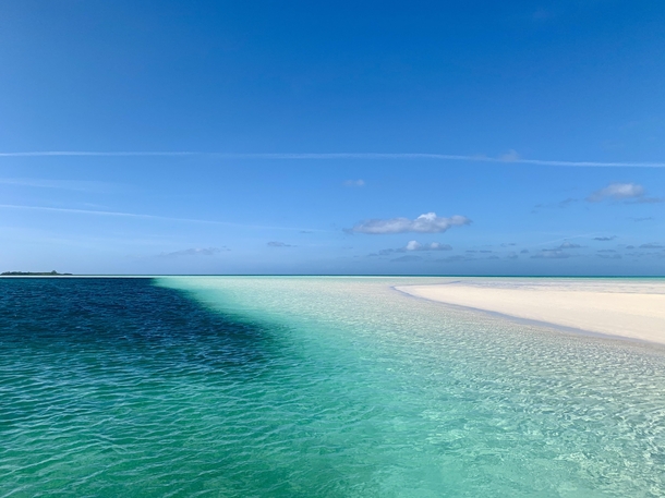 Sandbar off of Eleuthera Bahamas 