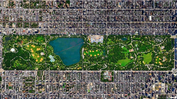 Satellite D view of Central Park New York City 