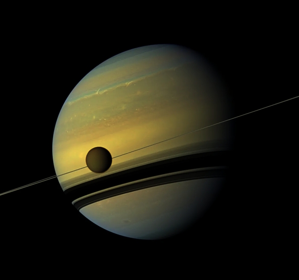 Saturn amp Titan Taken by Cassini