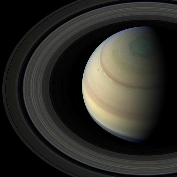 Saturn and its rings by Cassini