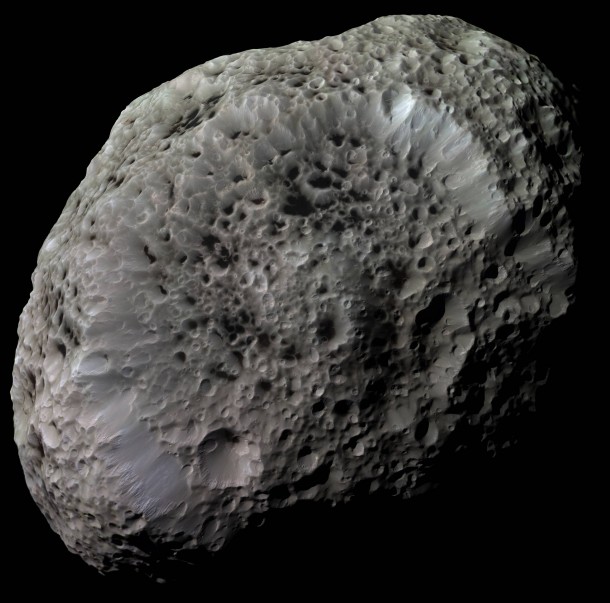 Saturns moon Hyperion - One of the largest bodies known to be highly irregularly shaped in the Solar System 