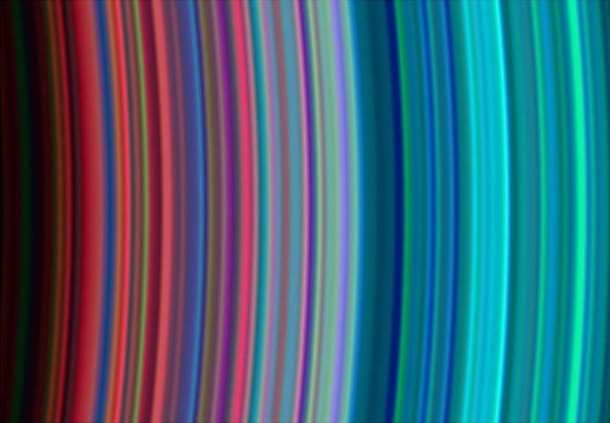 Saturns Rainbow Rings taken by Cassini in   NASAJPLUniversity of Colorado 