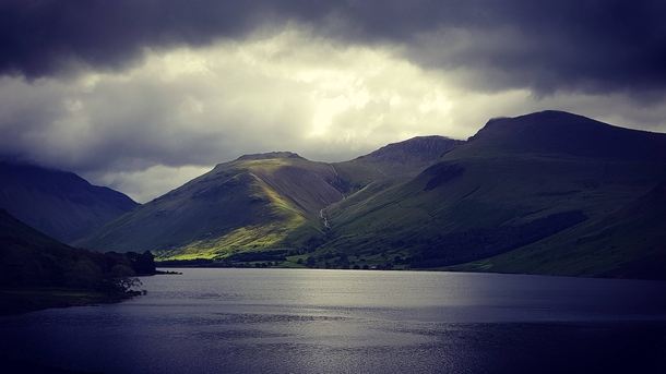 Scafell Pike from Wast Water Cumbria England 