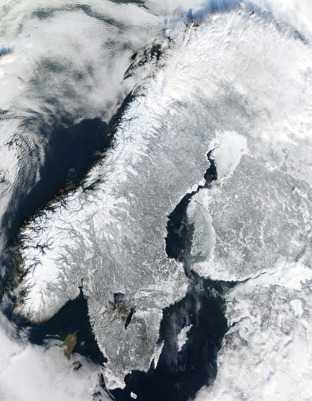 Scandinavia from space February  