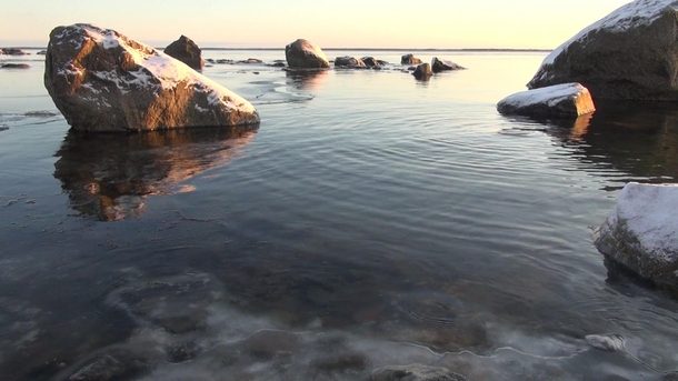 Sea starting to freeze Korsns Pohjanmaa Finland 