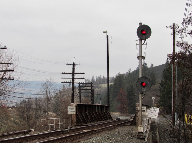 Searchlight Railroad signal Columbia Gorge Oregon