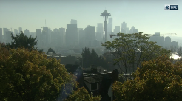 Seattle from todays Seahawks broadcast on CBS