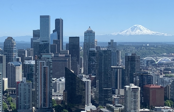 Seattle Washington on a clear June day 