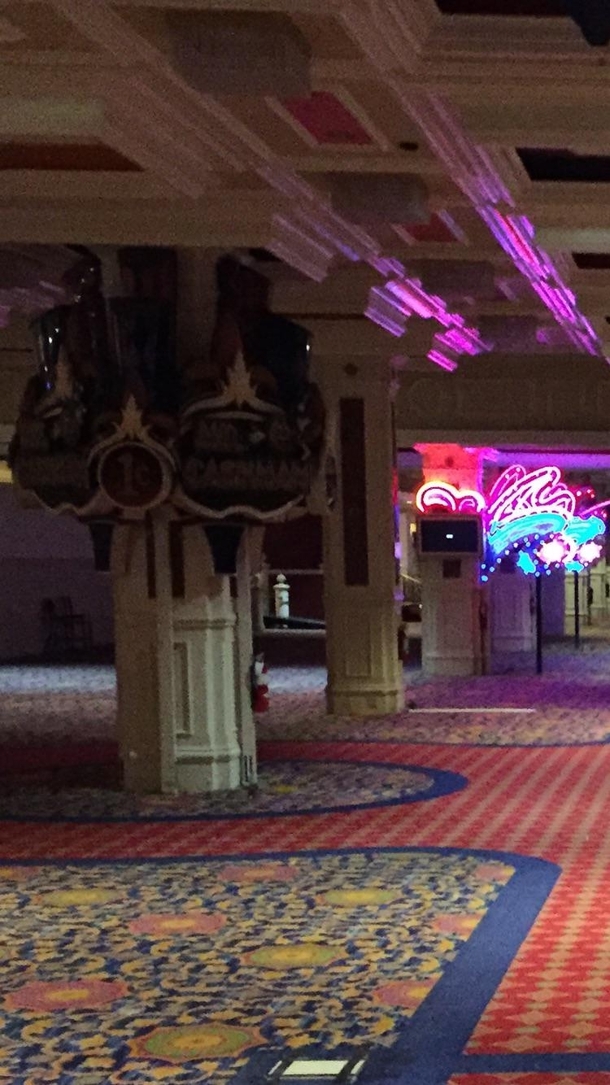 Seems to be much confusion with my last post The large open area that I said is in abandoned Casino Is just that The hotel is still open but where the casino was is very much abandoned in this image you can see the Marquise to where the machines wouldve s