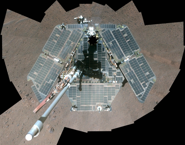 Self-Portrait by Freshly Cleaned Opportunity Mars Rover False Color March   