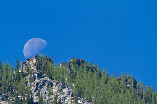 Setting Moon Over the Bitterroot Mountains Montana 