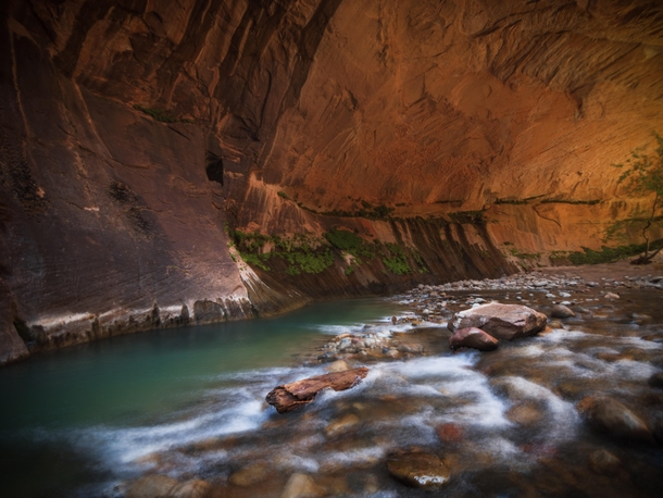 Several images were stacked to get this beautiful bend in The Narrows of Zion