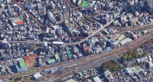 Several railways in one picture Tokyo Japan