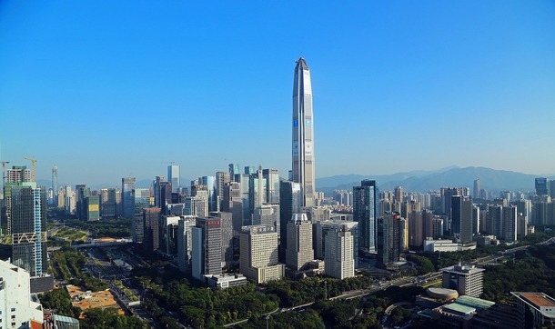 Shenzhen China - The PingAn Finance Center Reaches its Peak 