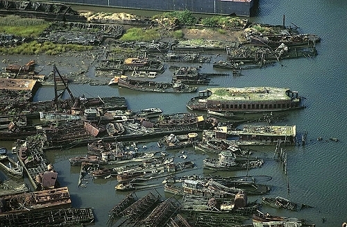 Ship graveyard in Arthur Kill Staten Island 