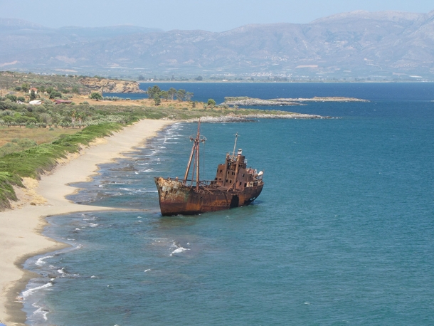 Ship wreck on the coast of greece 