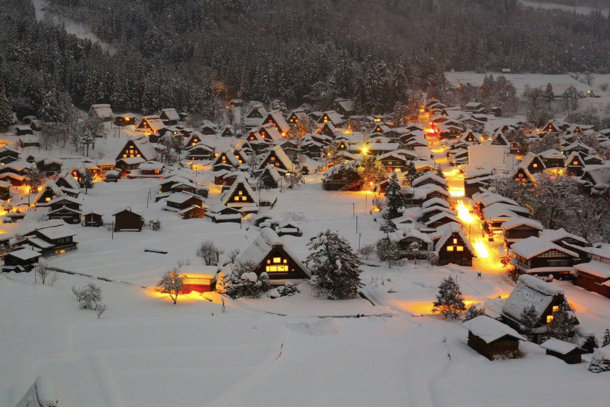 Shirakawago Village Japan in Winter 
