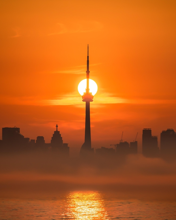 Shot of the Toronto CN Tower Sun alignment from last weekend