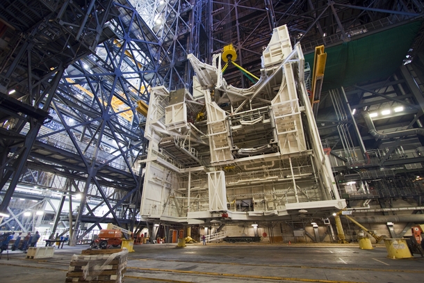 Shuttle-era work platform inside the Vehicle Assembly Building 