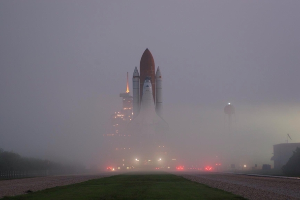 Shuttle in the fog