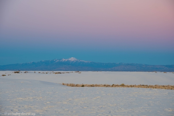 Sierra Blanca from White Sands during a sunset 