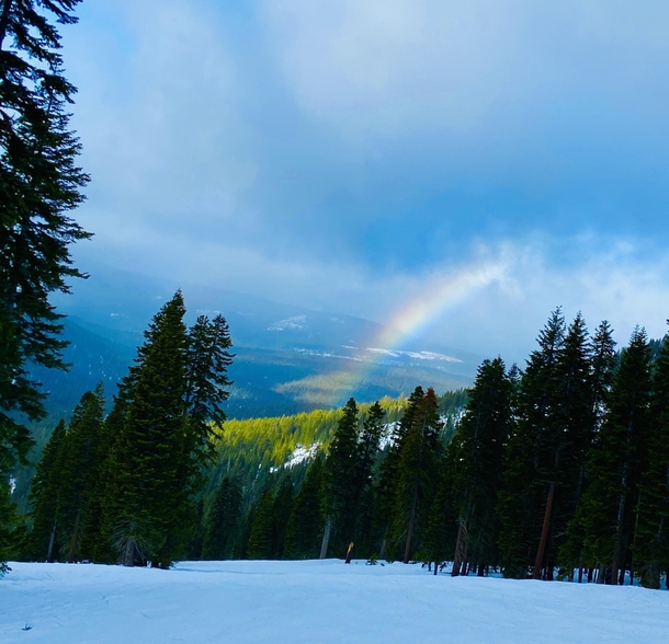 Sierra Nevada winter rainbow 