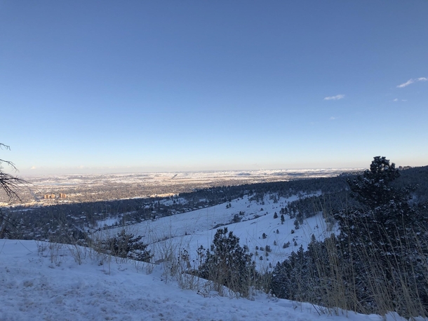 Since my last post of Boulder did fairly well I present you the view while going up the mountain Not the best view since it was on the move Still a great way to oversee the city