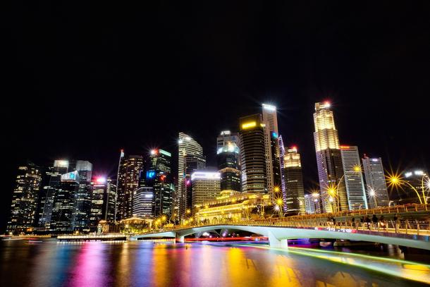 Singapore skyline long exposure