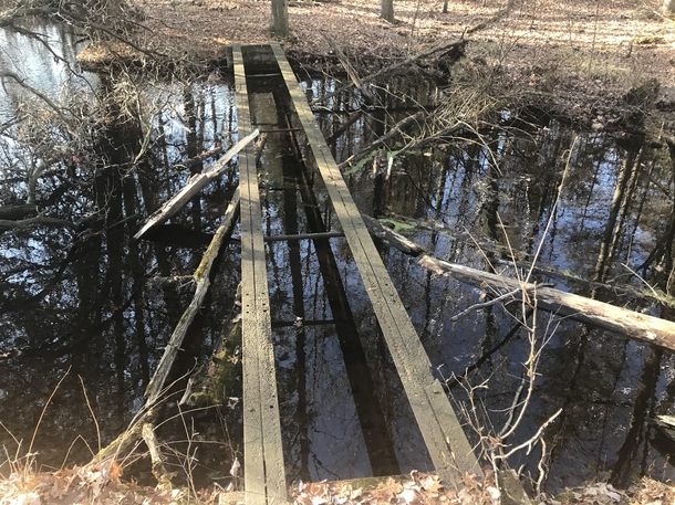 Sketchy abandoned bridge- my little town has barely anything