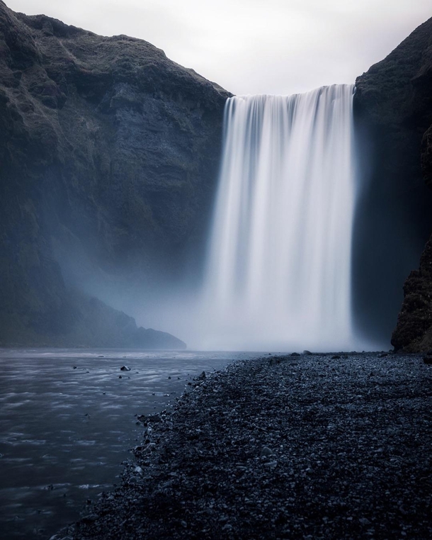 Skgafoss after sunset without a single other person there  x  IG shanewarephoto