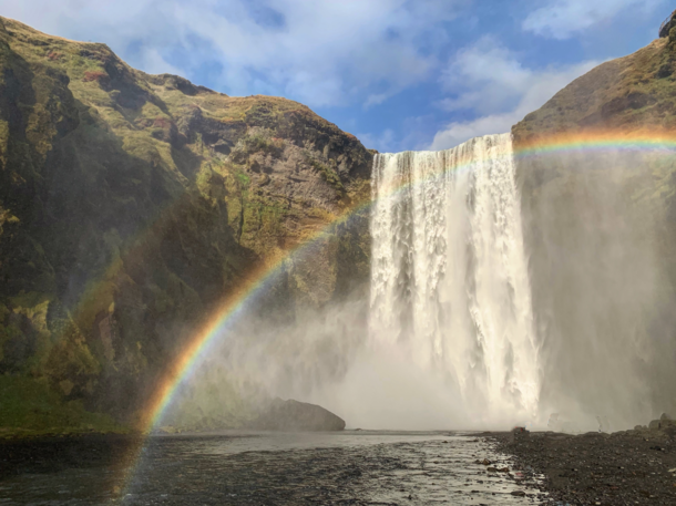 Skgafoss Falls in Iceland If the sun is out so is the rainbow x OC Instagram - DannyDutch
