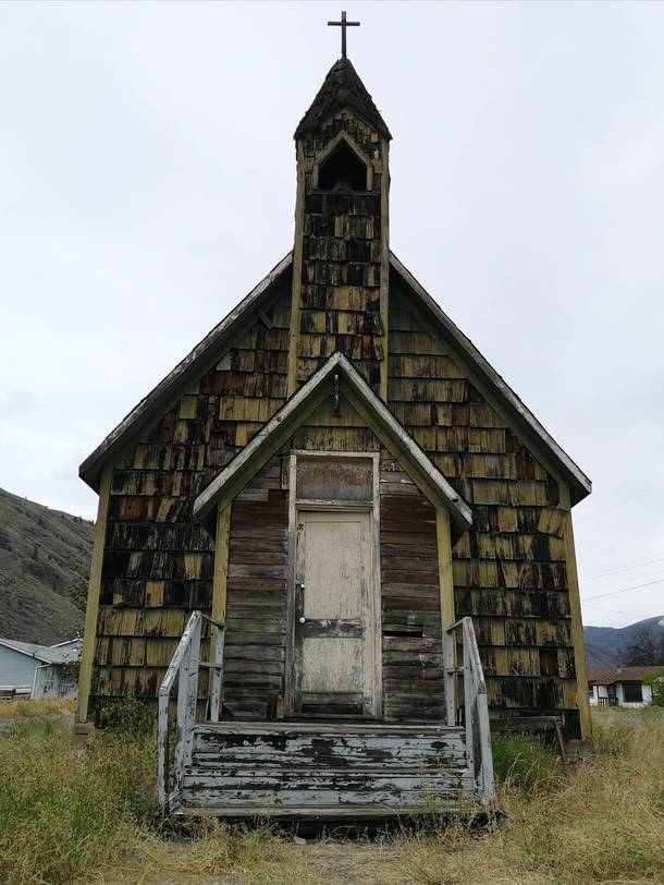 Small abandoned church in Spences Bridge BC 