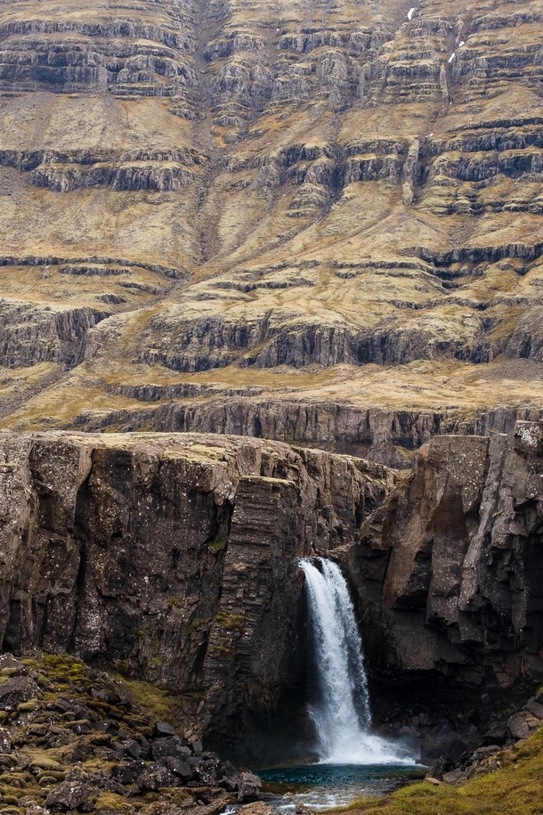 Small waterfall in the Eastfjords east Iceland 
