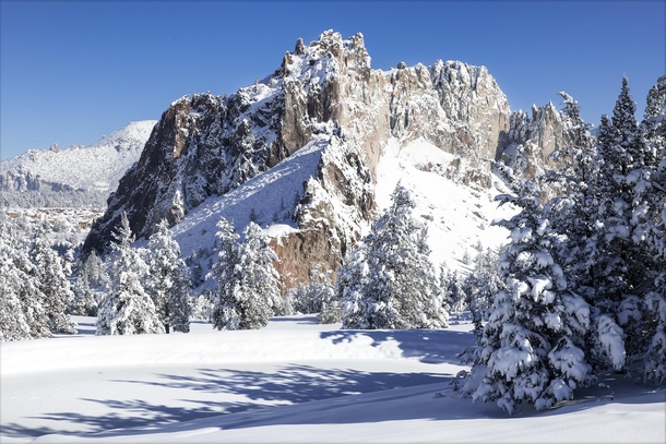Smith Rock in the snow 