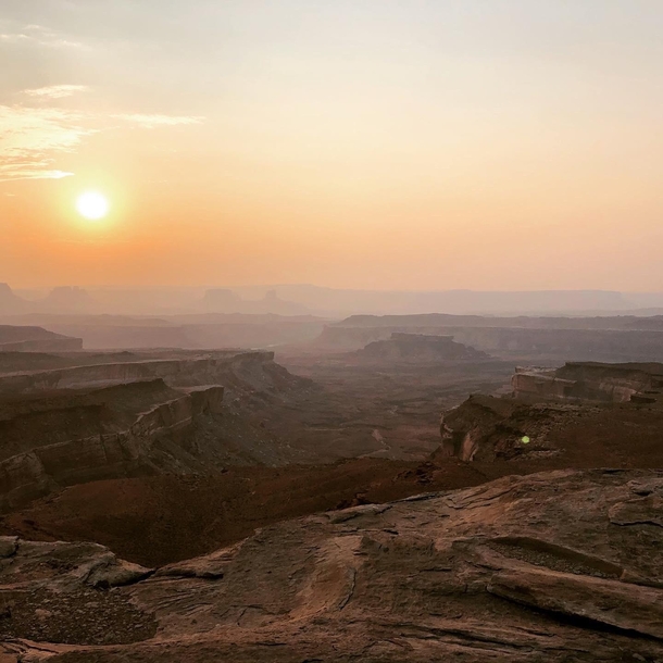 Smokey Sunset at White Rim Trail in Canyonlands National Park Moab 