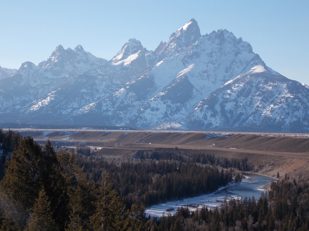 Snake River Overlook on a frosty afternoon Grand Teton National Park Wyoming 