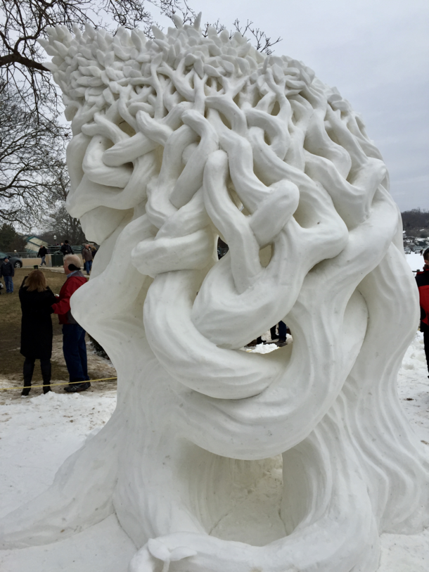 Snow sculpture at the National snow sculpture competition in Lake Geneva  Wisconsin