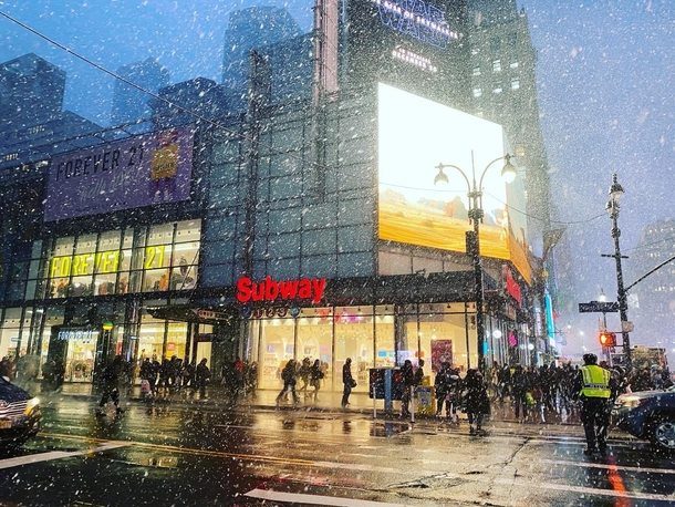 Snowstorm at th Street NYC