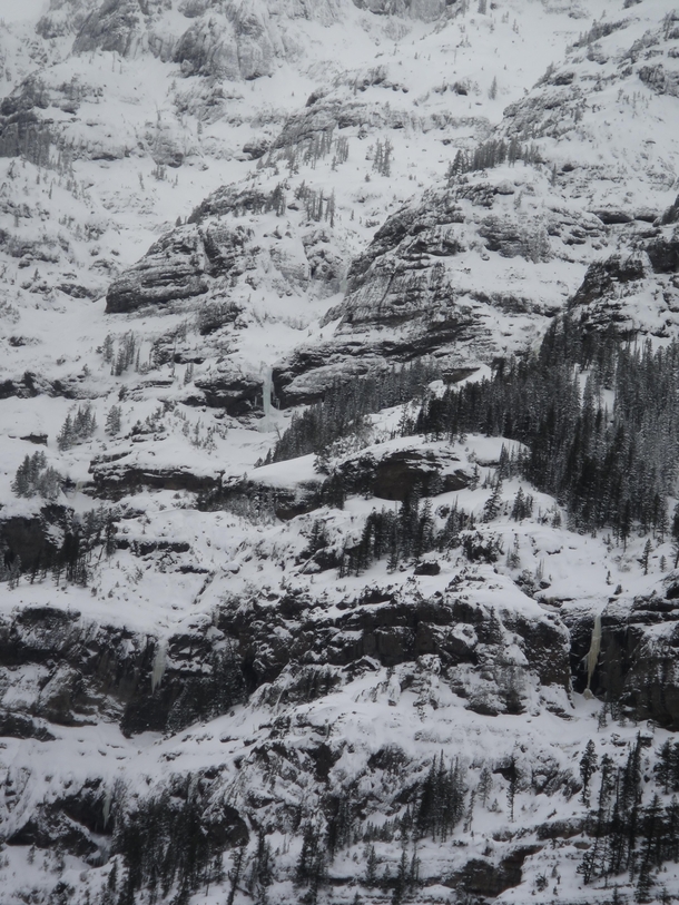 Snowy cliffs on Barronette Peak Wyoming 