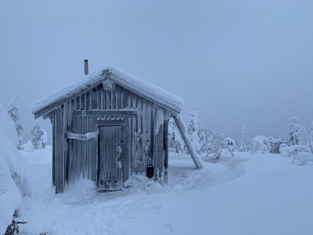 Snowy little cabin in Posio Finland - photo credit to alexstubb former prime minister of Finland