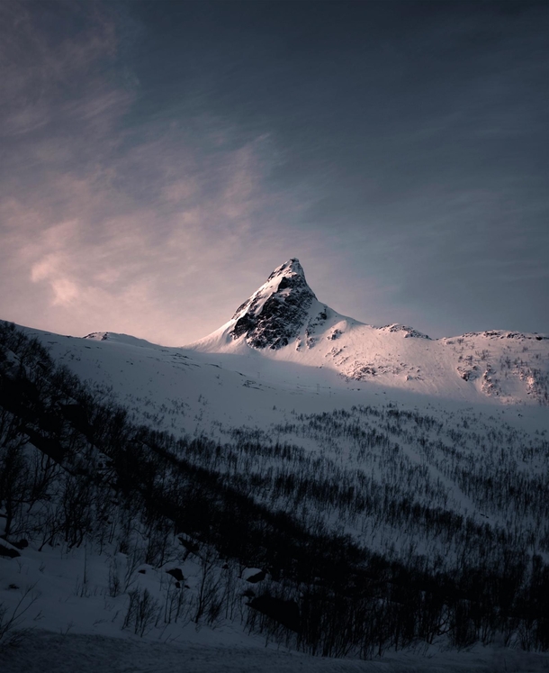 Snowy mountain in Norway 