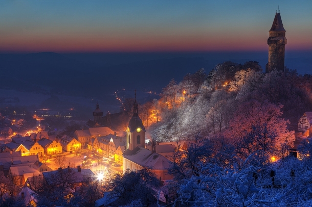Snowy tramberk Czech Republic 