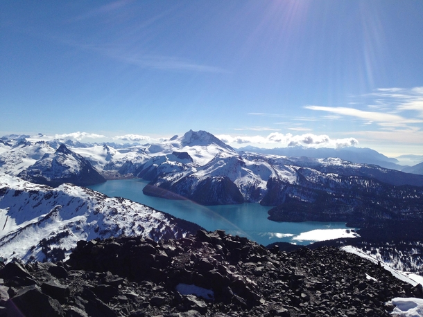 So many California lakes lately how about some love for British Colombia Garibaldi Lake from the top of Black Tusk 