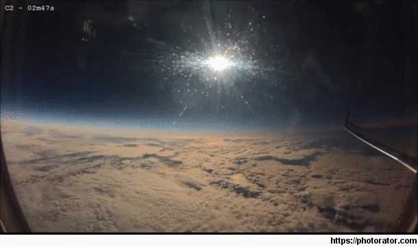 Solar eclipse happening mid flight