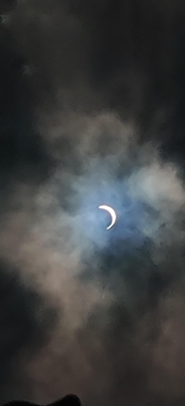 Solareclipse  Delhi picture taken by phone using reflection in water