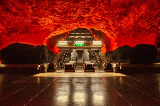 Solna Centrum subway station in Stockholm