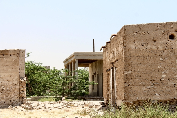 Some of the houses from the abandoned village